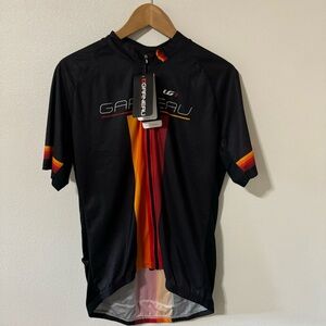 Louis Garneau Equipe GT Series Jersey Black Orange Short Sleeve Zipper NWT-XL